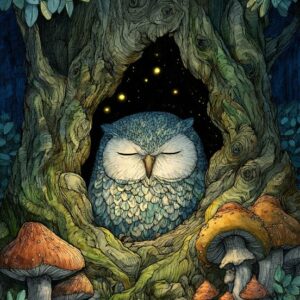 Owl Miniature Art Card