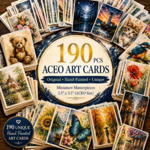 190 Pcs Aceo Art Cards Hand Painting